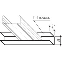 Профиль потолочный направляющий (ППН) Knauf 0.6 мм 28x27x3000 мм