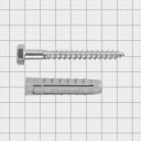 Дюбель для полнотелых материалов Fischer SX с шурупом, 10x50 мм, нейлон/оцинкованная сталь, 5 шт