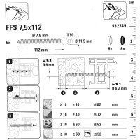 Шурупы для крепления рам Fischer FFS 7.5x112 мм 6 шт.