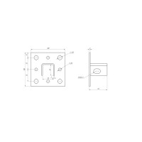 Основание потолочной стойки под профиль 100x100x3 мм, сталь
