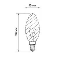 Лампа накаливания Belsvet свеча витая E14 60 Вт свет тёплый белый
