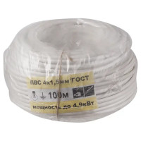 Провод Ореол ПВС 4x1.5 мм 100 м ГОСТ цвет белый