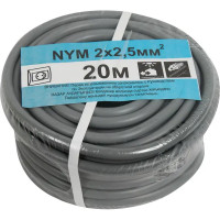 Кабель Партнер-Электро NYM 2x2.5 мм 20 м ГОСТ цвет серый
