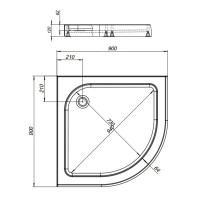 Душевой поддон Aquanet Салют Терра акриловый 90x90 см 1/4 круга