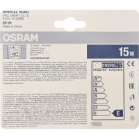 Лампа накаливания для духовки Osram трубчатая E14 15 Вт свет тёплый белый