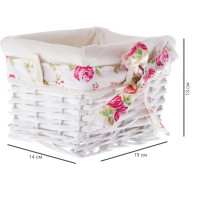 Корзина Ива с декоративным чехлом 19x13x14 см ротанг цвет белый