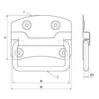 Ручка для ящика 104x80x12, оцинкованная сталь