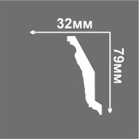 Плинтус потолочный полистирол C637/77 белый 32x79x2000 мм
