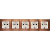 Рамка для розеток и выключателей Legrand Etika 5 постов, цвет какао