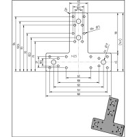 Соединитель T-образный оцинкованный 160x142x45