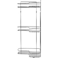 Полка для ванной Swensa угловая трёхъярусная с пластмассовыми вкладышами цвет хром