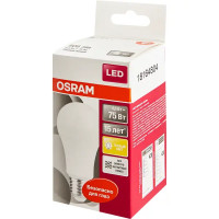 Лампа светодиодная Osram груша E27 8.5 Вт 806 Лм свет тёплый белый