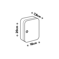 Шкаф для ключей сталь 10×16 см 20 ключей цвет черный