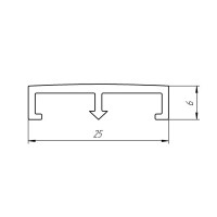 Профиль декоративный для плитки Alprofi 25x250 см ПП 01.2500.01Л