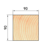 Брус клееный 3000x90x90 мм хвоя сорт АВ