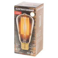 Лампа филаментная Elektrostandard «Эдисон ST64» E27 230 В 60 Вт колба прозрачная с золотистым напылением, тёплый белый свет