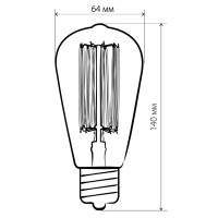 Лампа филаментная Elektrostandard «Эдисон ST64» E27 230 В 60 Вт колба прозрачная с золотистым напылением, тёплый белый свет