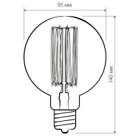 Лампа филаментная Elektrostandard «Эдисон G95» E27 230 В 60 Вт шар прозрачный с золотистым напылением, тёплый белый свет