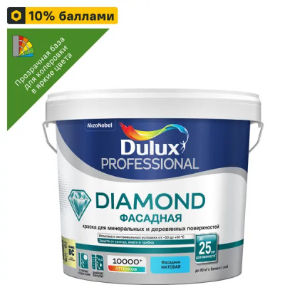 Краска фасадная Dulux Prof Diamond матовая прозрачная база BC 4.5 л