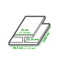 Профиль ПВХ соединительный 2440 мм, цвет белый