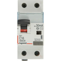 Дифференциальный автомат Legrand DX3 АВДТ 1P N C16 А 30 мА 6 кА АС 411002