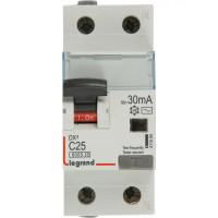 Дифференциальный автомат Legrand DX3 АВДТ 1P N C25 А 30 мА 6 кА АС 411004