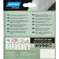 Диск алмазный для плитки Norton Ceram со сплошной кромкой 115x22.2 мм