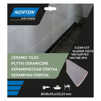 Диск алмазный для плитки Norton Ceram со сплошной кромкой 230x22.2 мм