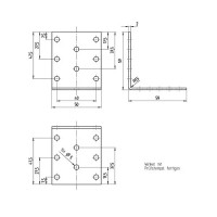 Угол крепежный равносторонний GAH ALBERTS KUR 60x60x50x2