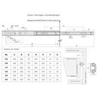 Направляющие шариковые DB1711 450 мм, металл, цвет цинк