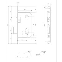 Замок врезной Apecs 5300, цвет античная бронза