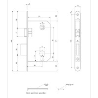 Замок врезной Apecs 5300, цвет хром