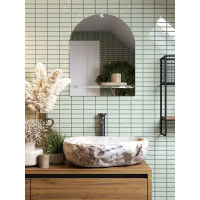 Зеркало для ванной Omega Glass NNKP201M с полкой 40x50 см арка