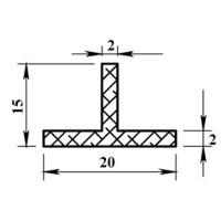 Профиль алюминиевый Т-образный 20х15х2x2000 мм