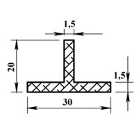 Профиль алюминиевый Т-образный 30х20х1.5x1000 мм