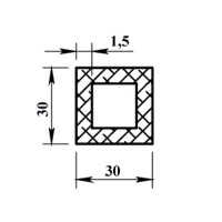 Профиль алюминиевый квадратный трубчатый 30х30х1.5x1000 мм