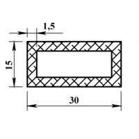 Профиль алюминиевый прямоугольный трубчатый 30х15х1.5x1000 мм