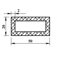 Профиль алюминиевый прямоугольный трубчатый 50х20х2x2000 мм