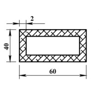 Профиль алюминиевый прямоугольный трубчатый 60х40х2x2000 мм