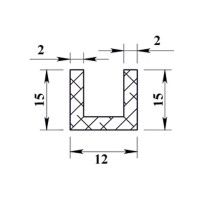 Профиль алюминиевый П-образный 15х12х15х2x1000 мм