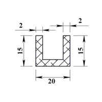 Профиль алюминиевый П-образный 15х20х15х2x2000 мм