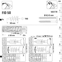 Дюбель для изоляционного материала Fischer FID 50 мм нейлон 4 шт.