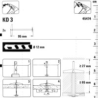 Дюбель для пустотелых материалов Fischer KD 3 со шпилькой 12х95 мм оцинкованная сталь 2 шт.