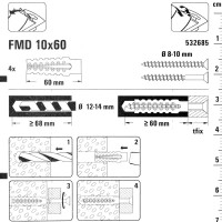 Дюбель распорный металлический Fischer FMD 10x60 мм металл 4 шт.