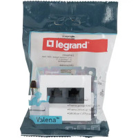 Розетка компьютерная двойная встраиваемая Legrand Valena RJ45 UTP cat 5 цвет белый