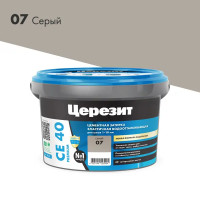 Затирка цементная Церезит CE 40 водоотталкивающая цвет серый 2 кг