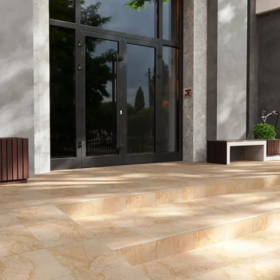 Ступень EcoRelief ER01 30x30 см керамогранит цвет светло-терракотовый