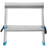 Стремянка алюминиевая двухсторонняя Ladderbel STR2-AL-2 2 ступени, максимальная нагрузка 150 кг