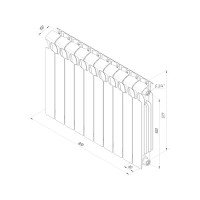 Радиатор секционный Rifar Monolit 500/100 10 секций боковое подключение биметалл белый