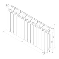 Радиатор Rifar Monolit 500/100 биметалл 14 секций боковое подключение цвет белый